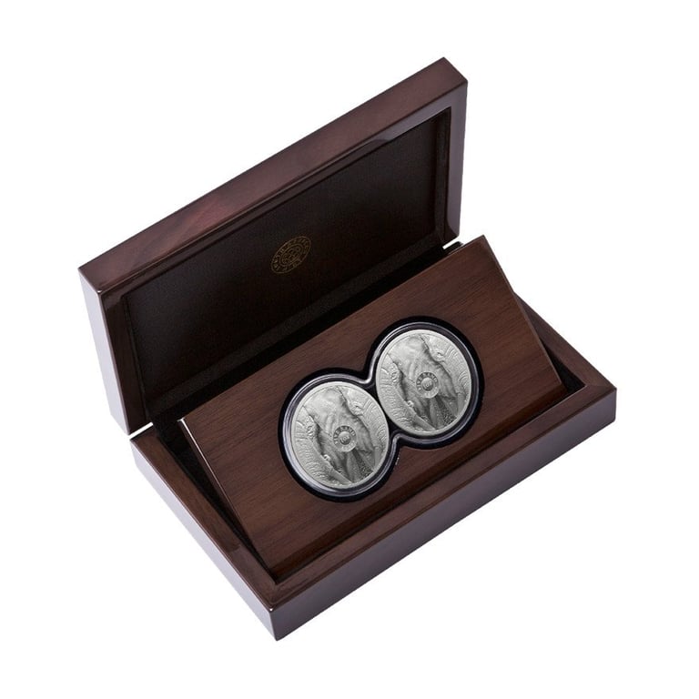 Silver Elephant Big Five Series III - 2 x 1 oz PF set double capsule in the original coin case