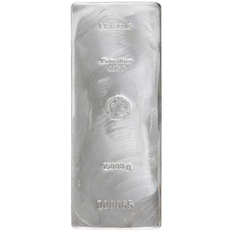 Front of the Silver bar 15000 g
