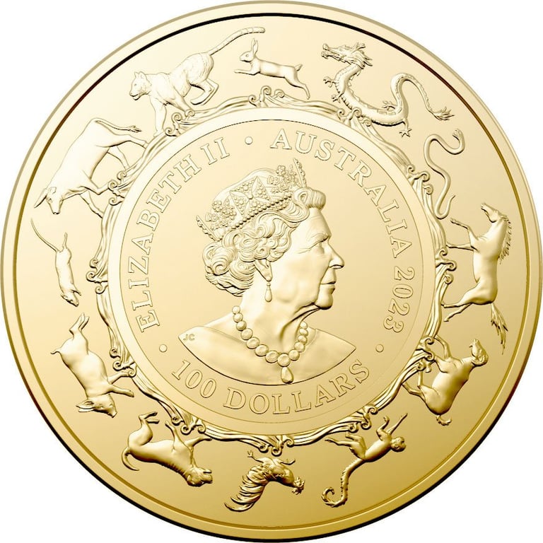 Back of the Gold Lunar Rabbit 1 oz - RAM 2023