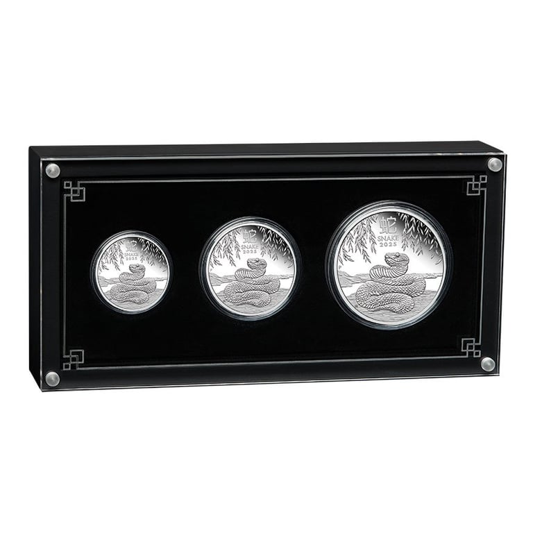 Silver Lunar III 3 Coin Set PF - Snake 2025 in the original coin case
