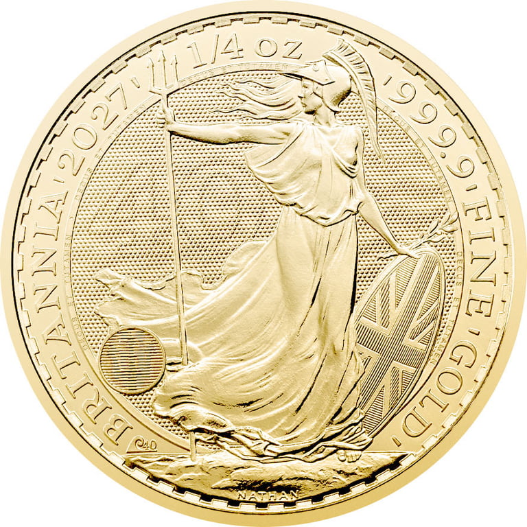 Front of Gold Britannia 1/4 oz - 2027