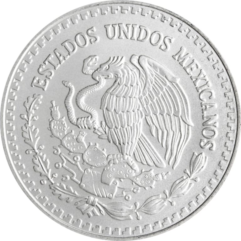 Back of the Silver Mexico Libertad 1/2 oz
