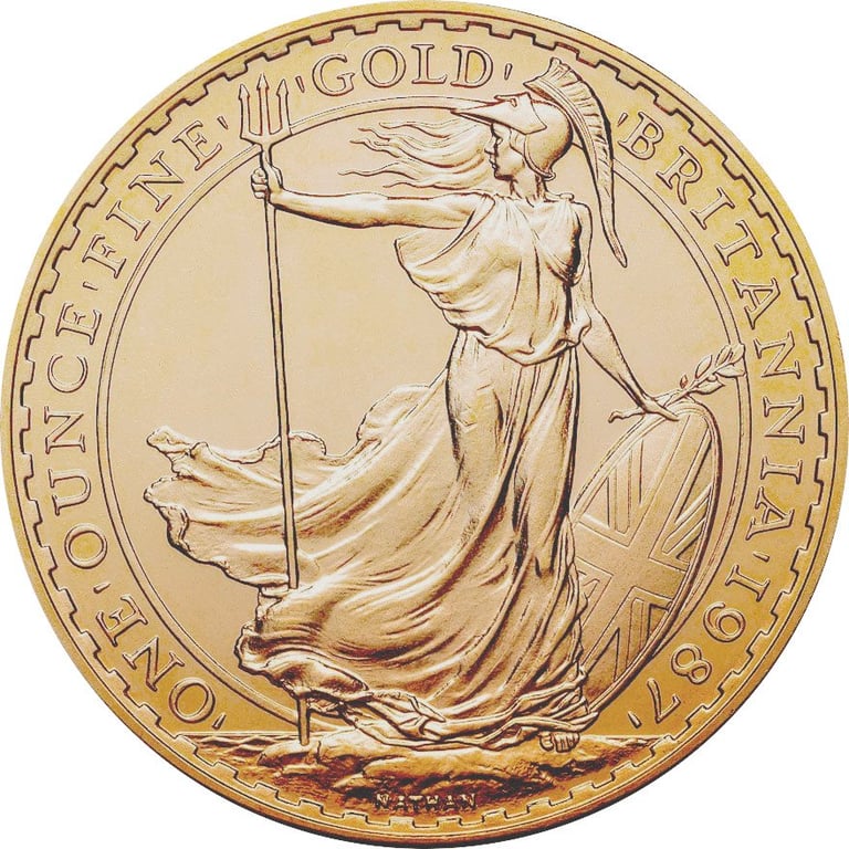 Front of the Gold Britannia 1 oz (22 carats)