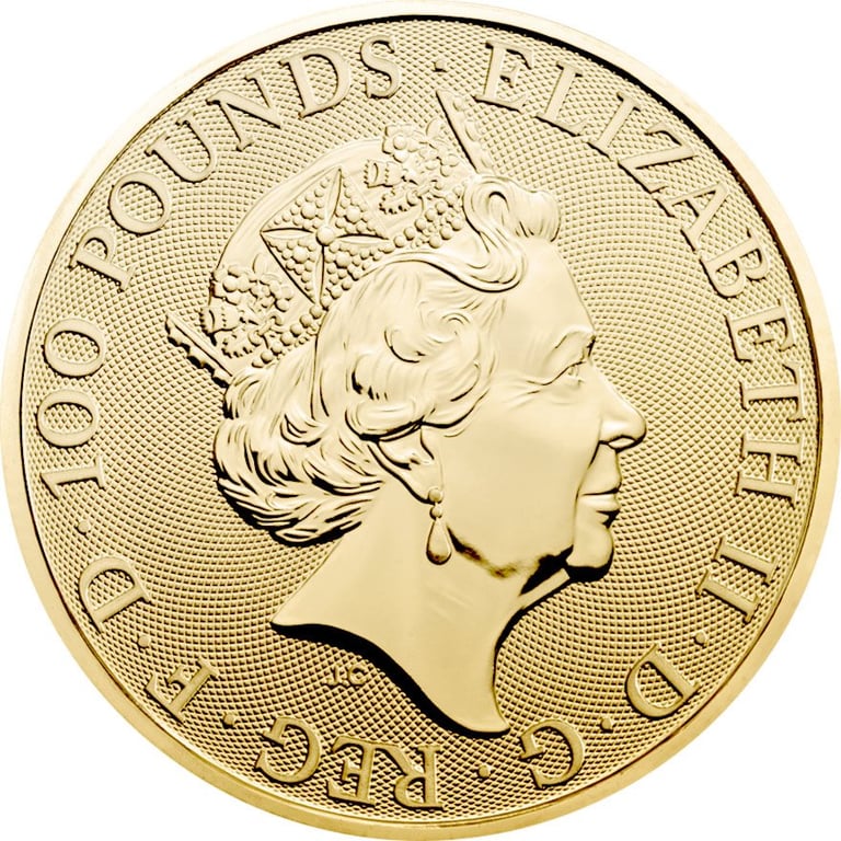 Back of the Gold The Queen's Beasts 1 oz - White Horse of Hanover