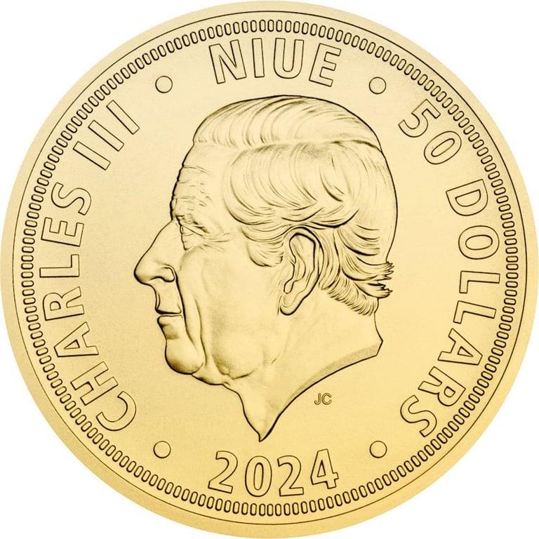 Back of the Gold Czech Lion 1 oz - 2024