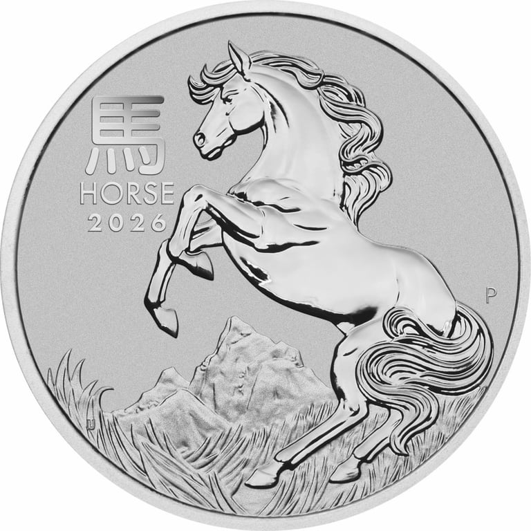 Front of Platin Lunar III 1/10 oz - Horse 2026