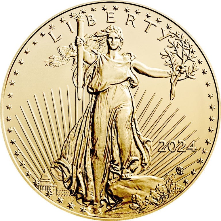 Back of the Gold American Eagle 1 oz - 2024
