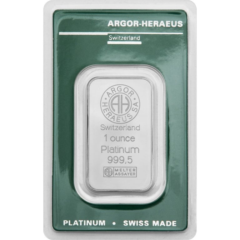 Front of the Platinumbar 1 oz - in the blister card