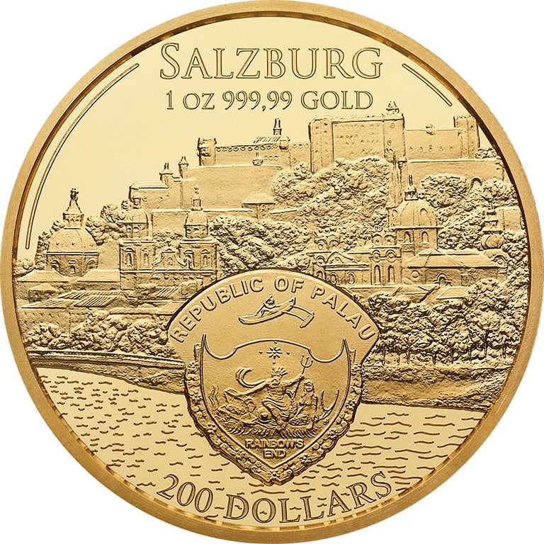 Back of the Gold Mozart Coin 1/1 - philoro