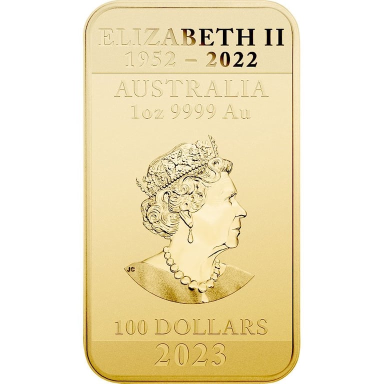 Back of the Gold Dragon Rectangle 1 oz - 2023