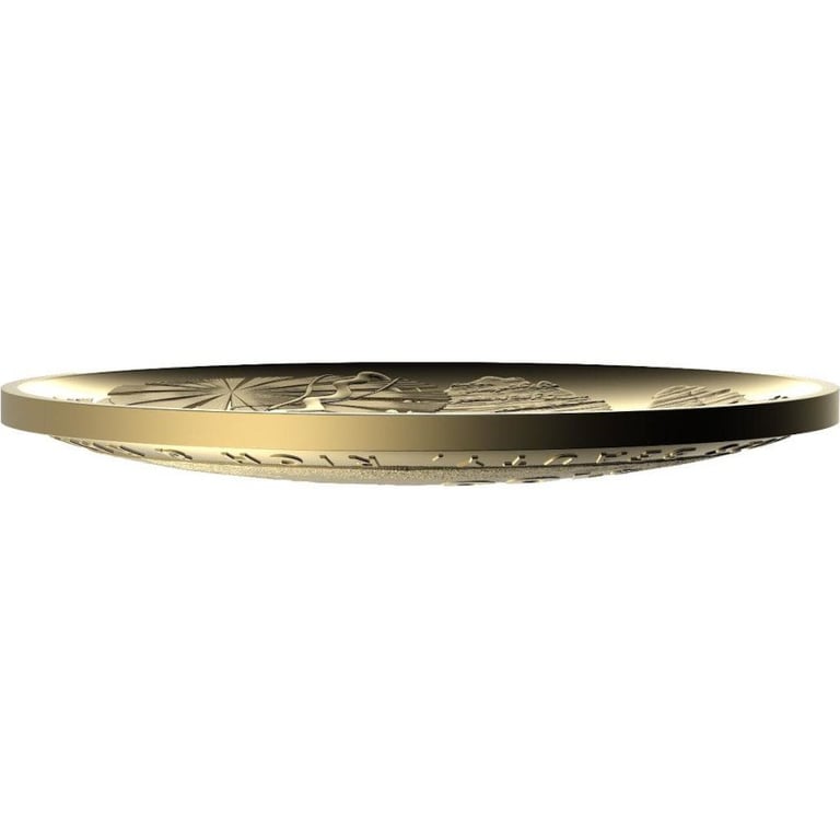 Side view of the Gold Twelve Apostles 1 oz PF - domed mintage 2023