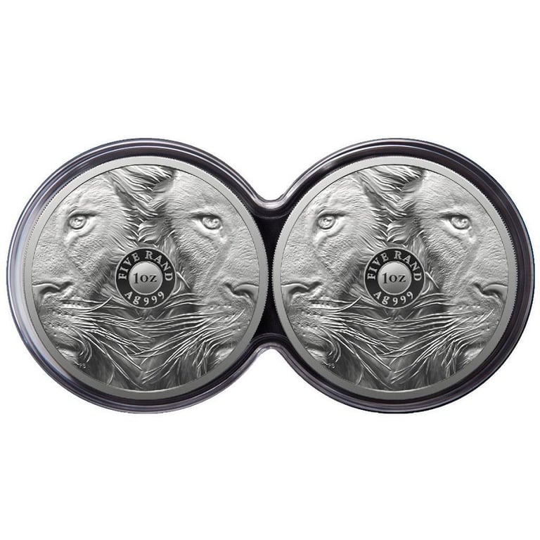 Back of the Silver Lion Big Five Series II - 2 x 1 oz PF Set Double Capsule - 2022