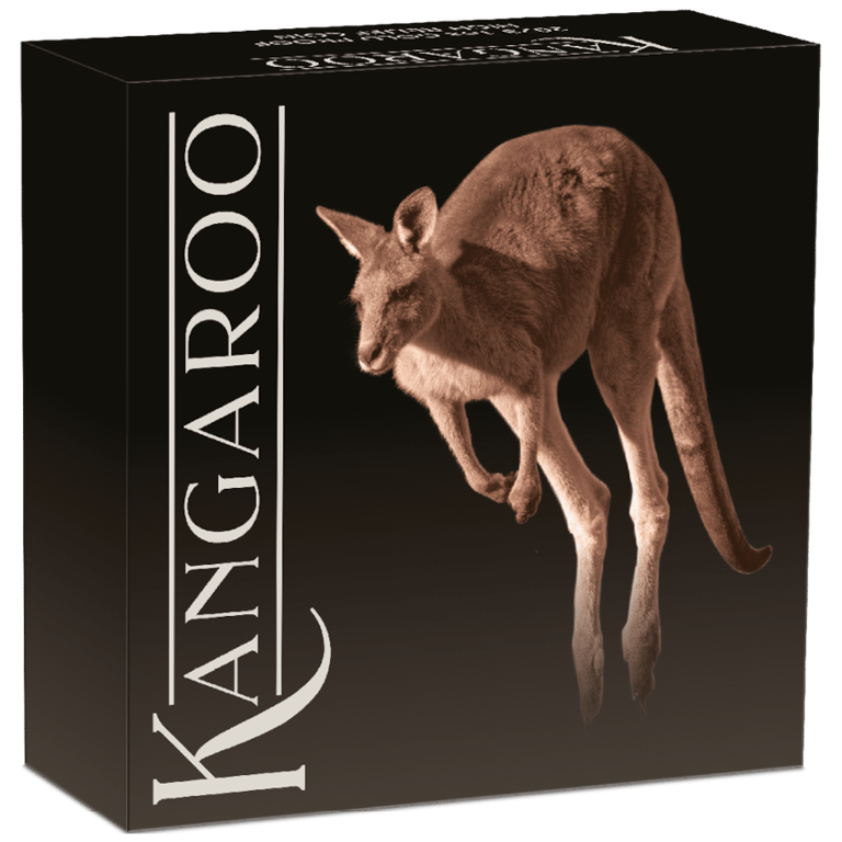 Original coin case of the Gold Kangaroo 1 oz PF - High Relief 2023