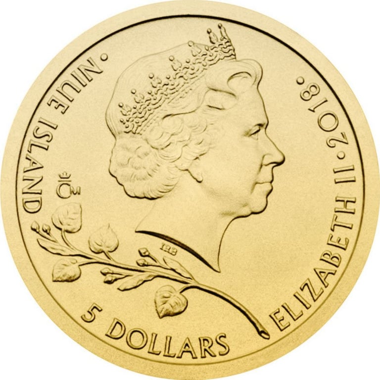 Back of the Gold Czech Lion 1/25 oz - 2018