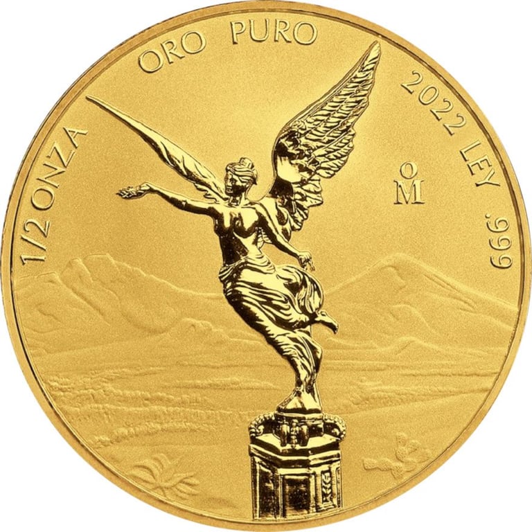 Front of the Gold Mexico Libertad 1/2 oz RP - 2022