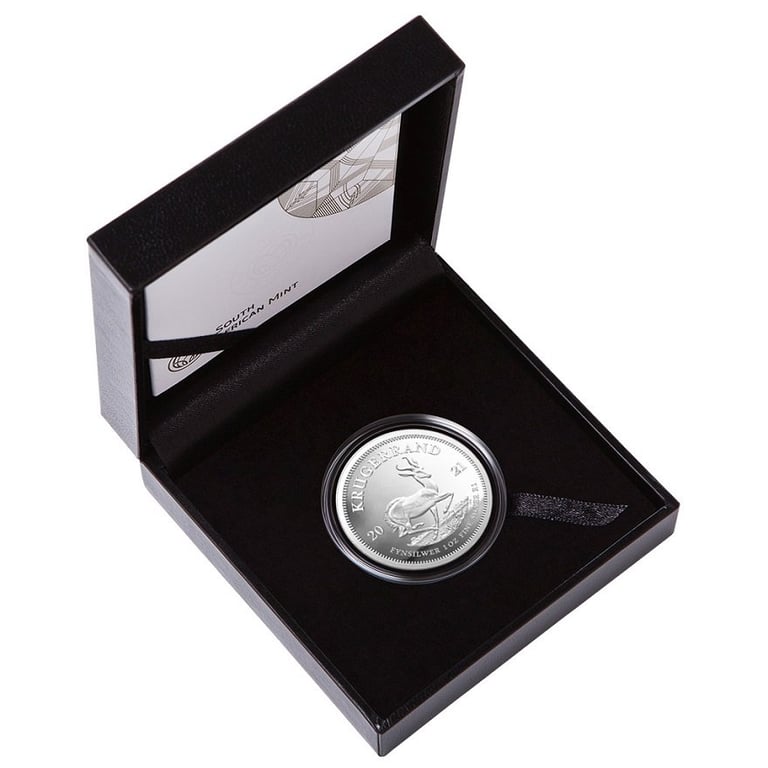 Silver Krugerrand 1 oz PF - 2021 in the original coin case