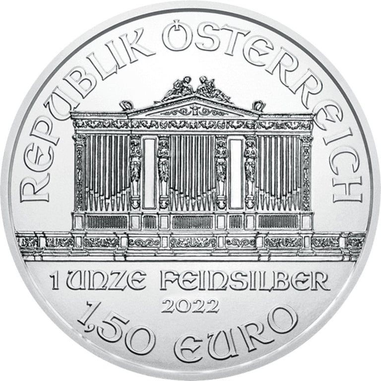 Back of the Silver Philharmonic 1 oz