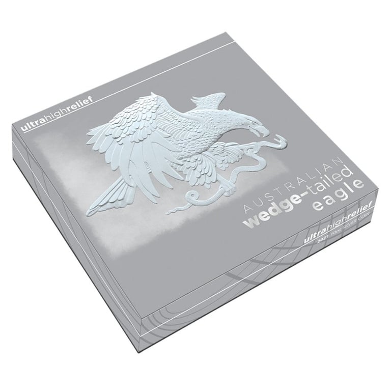 Original coin case of the Silver Wedge Tailed Eagle 2021 - 10 oz RP High Relief