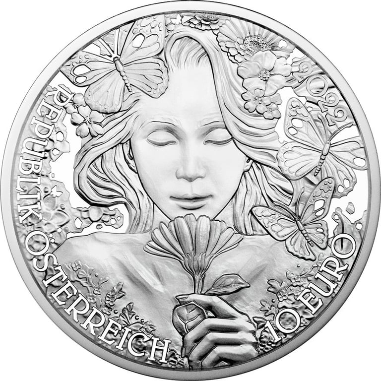 Back of the Silver marigold 10 EUR SU AUT - 2022