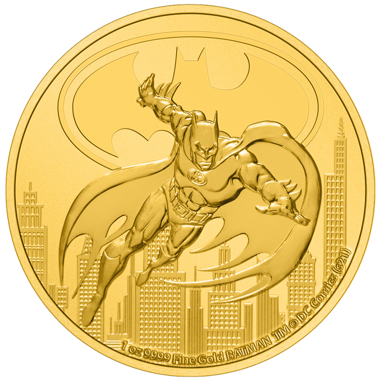 Front of the Gold DC Comics 1 oz - Batman