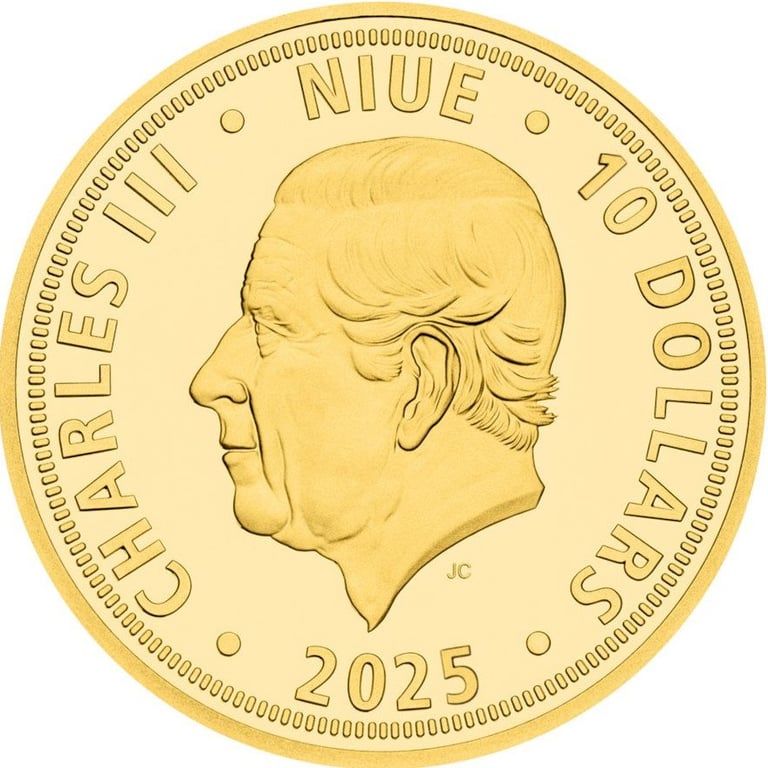 Back of the Gold Czech lion 1/4 oz - Proof - 2025