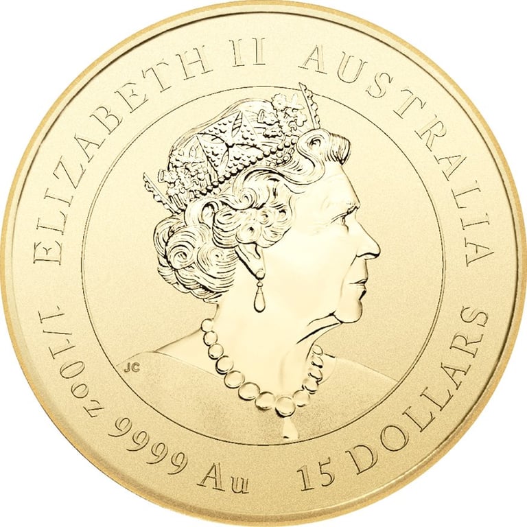Back of the Gold Lunar III 1/10 oz - Ox 2021