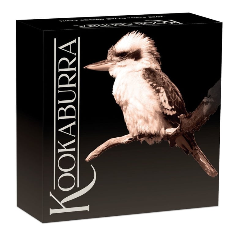 Original coin case of the Gold Kookaburra 1/4 oz PF - 2023