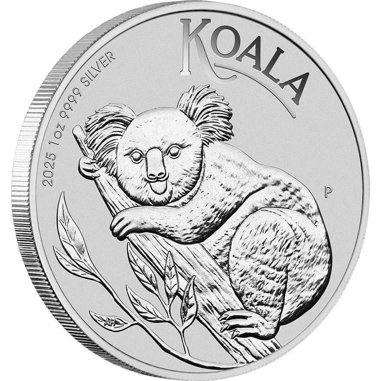 Side view of the Silver Koala 1 oz - 2025