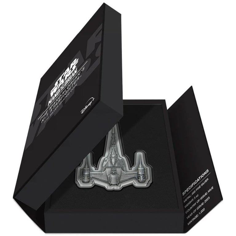 Silver STAR WARS Mandalorian N-1 Starfighter 3 oz - 2023 in the original case