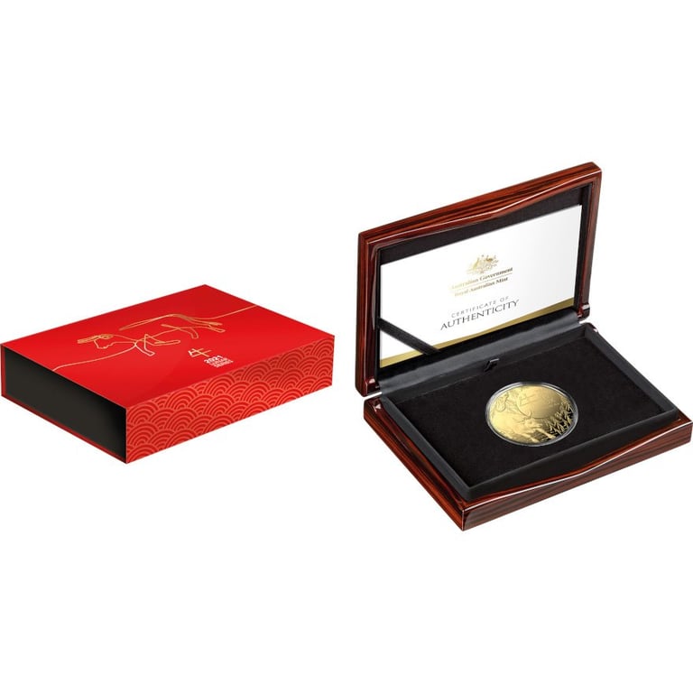 Original coin case of the Gold 5 oz Lunar Ox PF - 2021- RAM