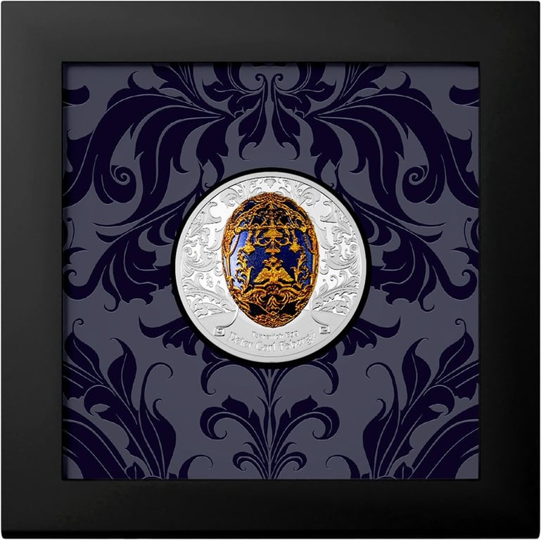 Silver Fabergé -Tsarevich Egg 2 oz PF - High Relief 2023 in the original coin case