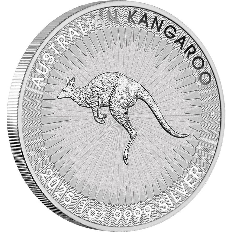Side view of the Silver Kangaroo 1 oz - 2025
