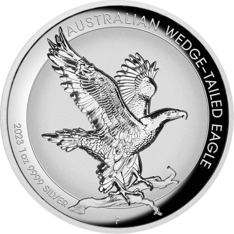 Front of the Silver Wedge Tailed Eagle 1 oz PF - High Relief 2023