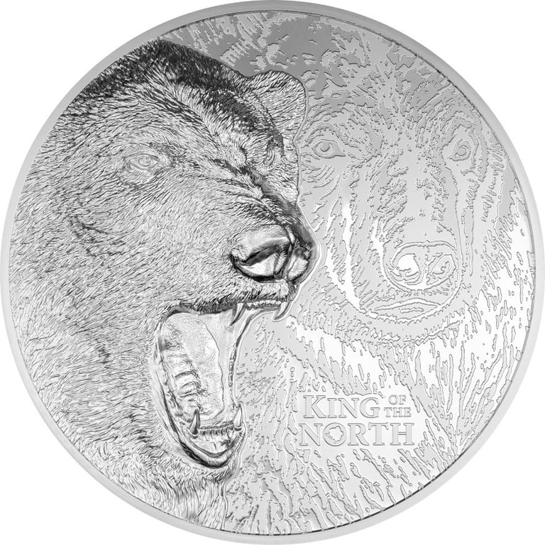Front of the Silver King of the North - Polar Bear 1000 g PF - Ultra High Relief