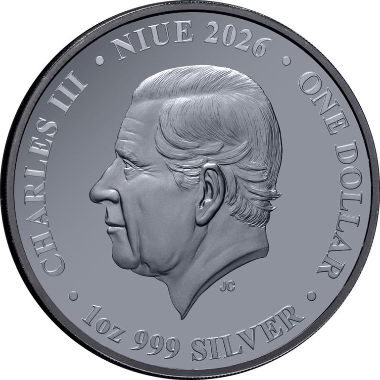 Back of Silver Chess Pawn 1 oz – Black Proof 2026