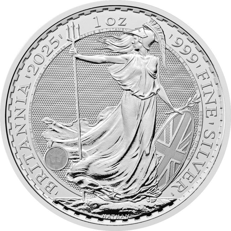 Front of the Silver Britannia 1 oz - 2025