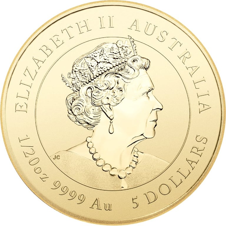 Back of the Gold Lunar III 1/20 oz - Ox 2021