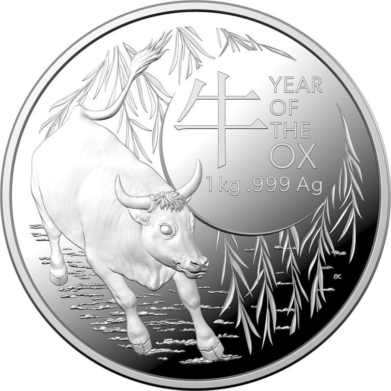 Front of the Silver Lunar Ox 1000 g PF - RAM 2021