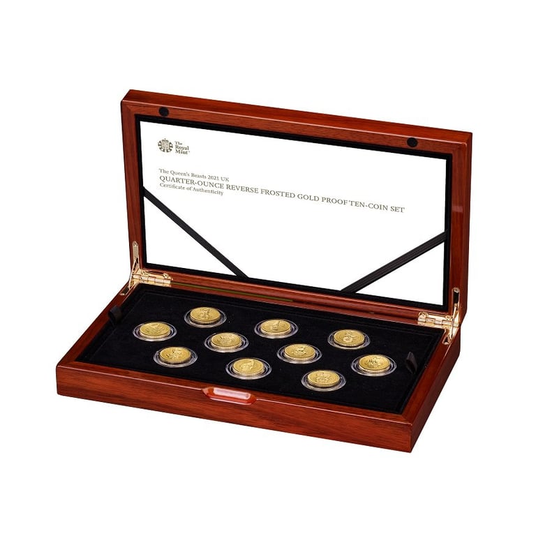 Front of the Gold The Queen's Beasts - Final 10-Coin Set RP 