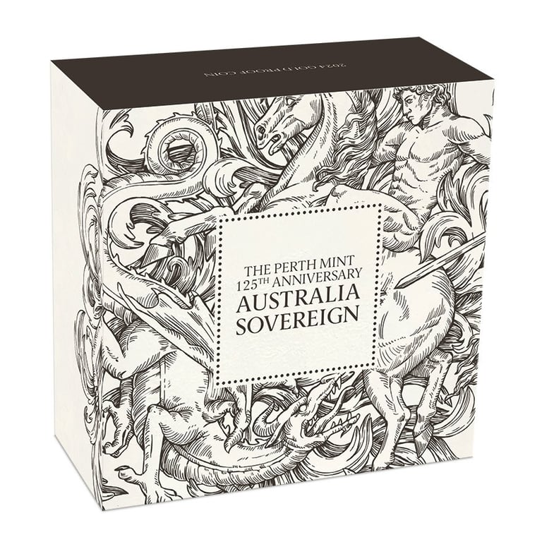Original coin case of the Gold Sovereign PF - 125th Anniversary - Perth Mint
