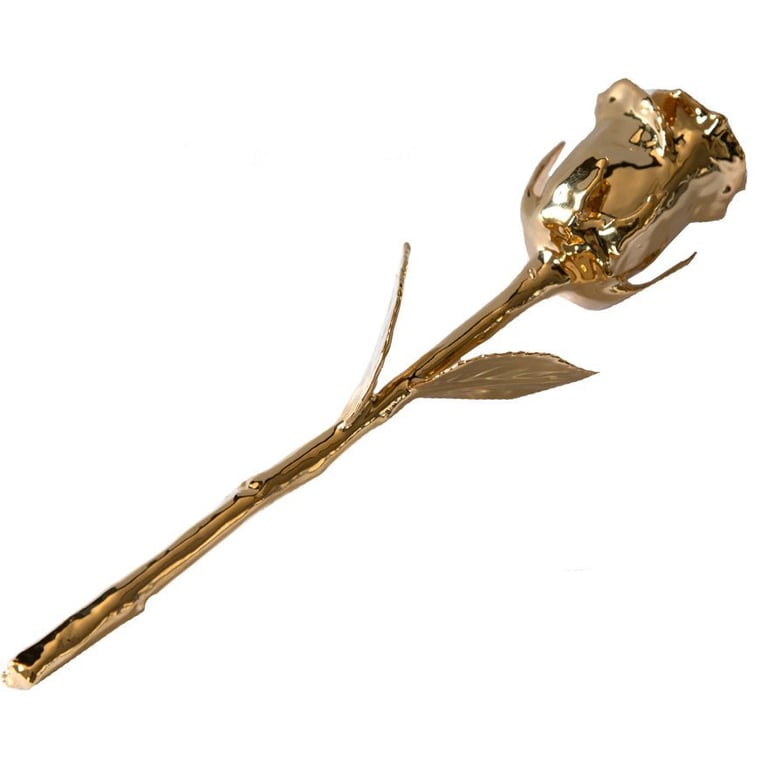 Side view of the Rose 24 carat gold-plated