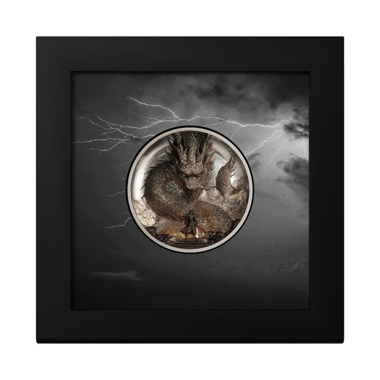 Silver Thunder Dragon 3 oz PF 2026 in the original case