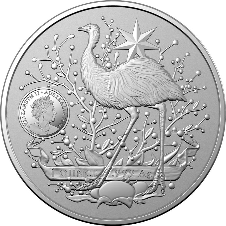 Back of the Silver Australia's Coat of Arms 1 oz