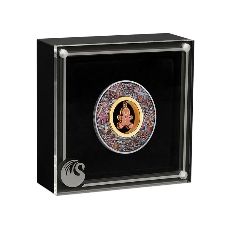 Coin Case of Silver Gingerbread Christmas 2 oz - Antik Finish 2026