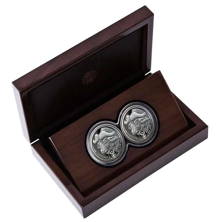 Silver Buffalo Big Five Series I - 2 x 1 oz PP set double capsule in the original coin case