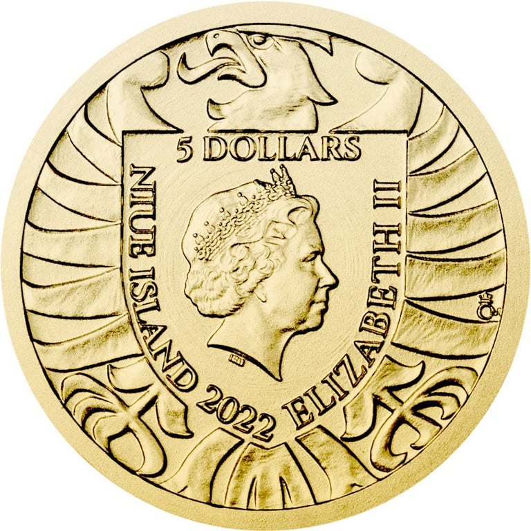Back of the Gold Czech Lion 1/25 oz - 2022