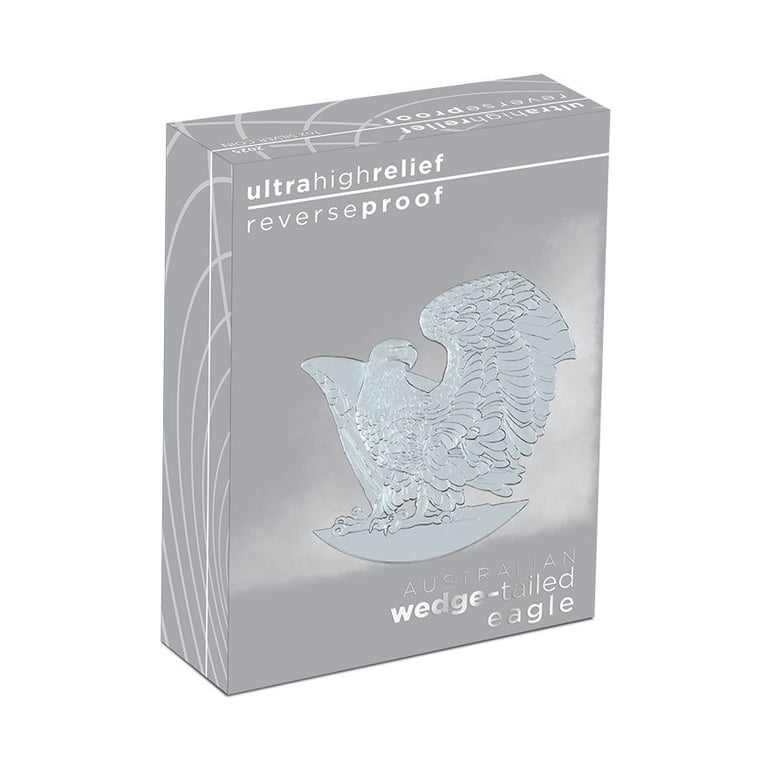 Original coin case of the Silver Wedge Tailed Eagle 1 oz RP - High Relief 2025