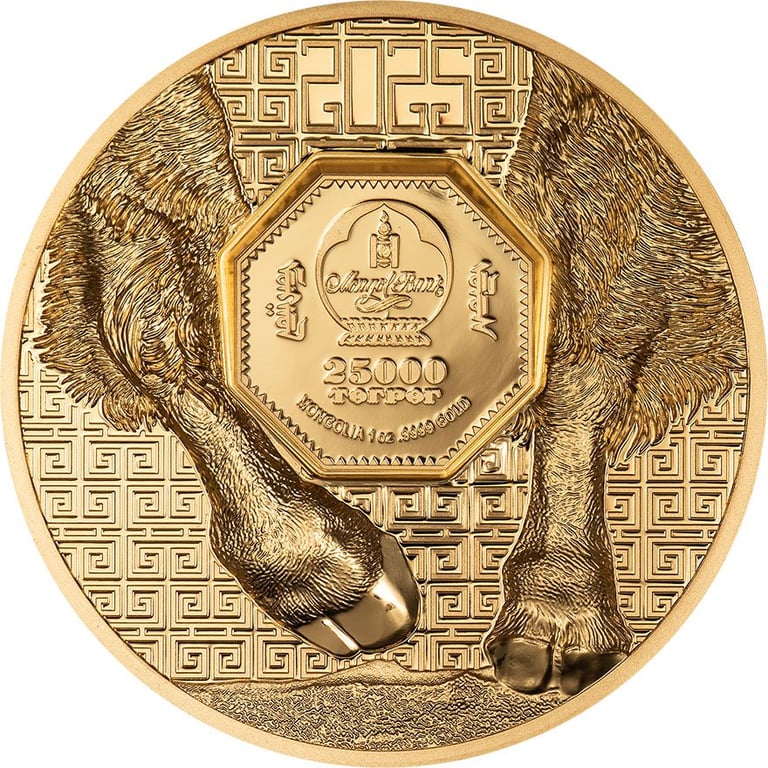 Back of the Gold Bison 1 oz PF - High Relief 2025