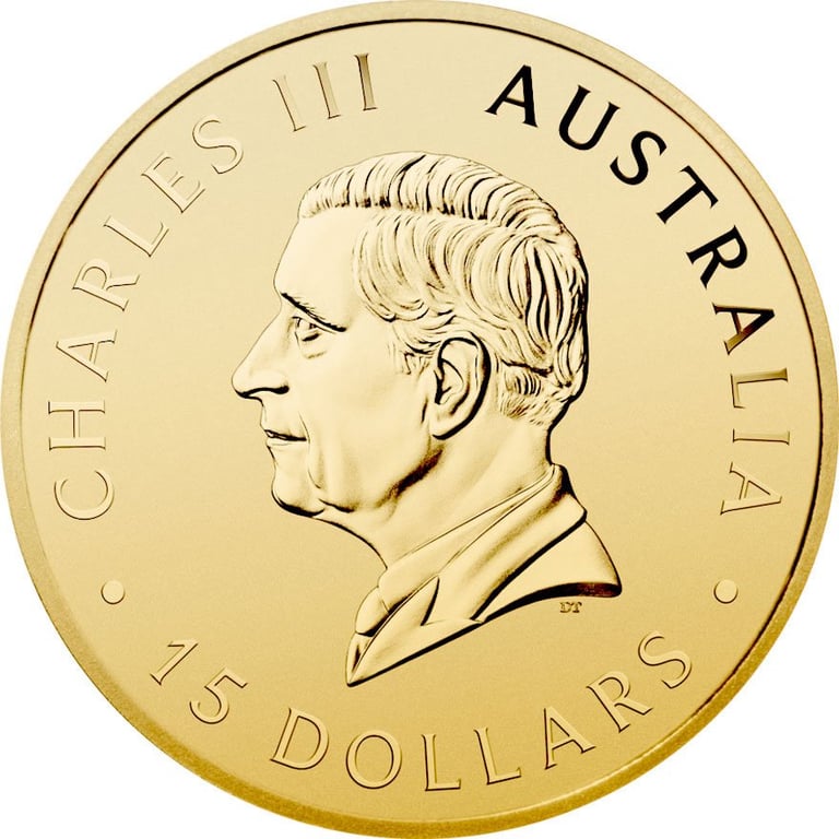 Back of the Gold Kookaburra 1/10 oz - 2024