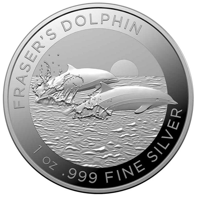Front of the Silver Fraser's Dolphin 1 oz - 2021